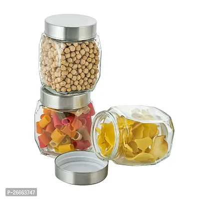 MACHAK Lumo Kitchen Storage Glass Containers With Steel Lid, 350 ml Clear-thumb4