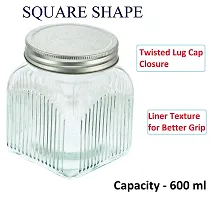 MACHAK Liner Glass Jars for Kitchen Storage With Metal Lid, 600 ml (Clear, 2 Pieces)-thumb3