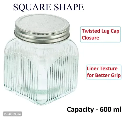 MACHAK Liner Glass Jars for Kitchen Storage With Metal Lid, 600 ml (Clear, 2 Pieces)-thumb4