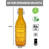 Machak Dropee Glass Bottle For Water 1 litre , (Yellow, 3 Pieces)-thumb2