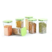 MACHAK Unbreakable Air Tight BPA-Free Plastic Kitchen Storage Container Set, - 10 Pieces (Green, 1100 ml)-thumb2