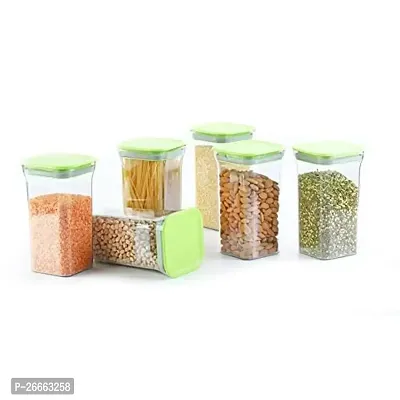 MACHAK Unbreakable Air Tight BPA-Free Plastic Kitchen Storage Container Set, - 10 Pieces (Green, 1100 ml)-thumb3