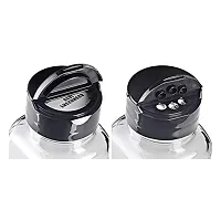 Machak Square Glass Jar Spice Container Salt  Pepper Shaker Set , 120ml (Set of 4)-thumb1