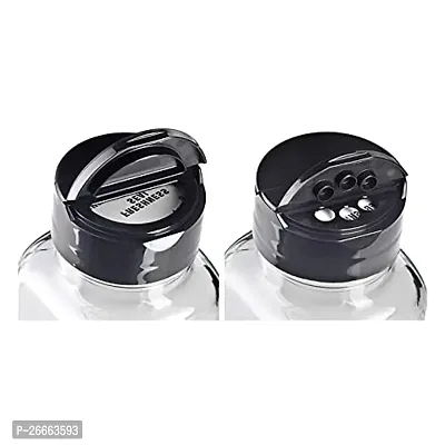 Machak Square Glass Jar Spice Container Salt  Pepper Shaker Set , 120ml (Set of 4)-thumb2