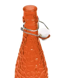 MACHAK Crick Glass Water Bottle For Fridge 1 ltr (Orange, 1)-thumb2