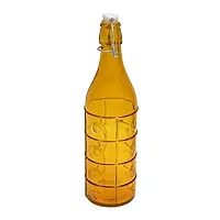 Machak Dropee Glass Bottle For Water 1 litre , (Yellow, 3 Pieces)-thumb3