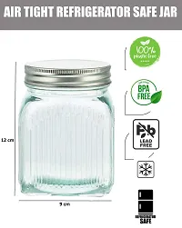 MACHAK Liner Glass Jars for Kitchen Storage With Metal Lid, 600 ml (Clear, 2 Pieces)-thumb1