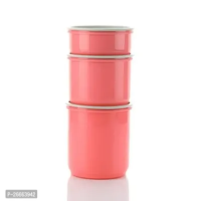 Machak Round Plastic Containers Set for Kitchen with Lid Airtight, Set of 6 (1250ml) (Pink)-thumb3