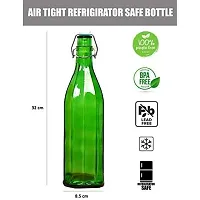 Machak Colhexa Glass Bottles With Cork 1litre, Kitchen Decoration (Green, 2 Pcs)-thumb1