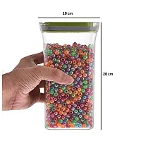 Machak Unbreakable Air Tight Kitchen Storage Container Set | BPA-Free | Cereals | Snacks | Stackable | Modular, 1100 Ml, 6 Pieces (Green)-thumb1