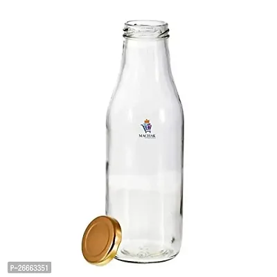 Machak Milk, Water Bottle Glass Bottle with Air Tight Cap, 500 ml, Clear (4)-thumb4