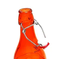 Machak Dropee Glass Bottle For Water 1 litre , (Orange, 1 Piece)-thumb3