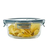 MACHAK Borosilicate Mircowave Safe Round Glass Food Storage Container With Air-Vent Lid, 630ml-thumb4