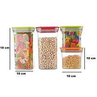 MACHAK Plastic Unbreakable Air Tight Food Storage Jar Kitchen Container Set (1100 ml, 600ml, Red, 8)-thumb1