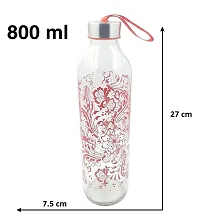 Machak Mysteri Glass Water Bottle For Fridge With Steel Screw Cap, 800ml (1 Pc)-thumb1