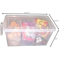 MACHAK Fridge Box Square Container With Handle Food Storage Organizer Boxes - Clear with Lid, Handle and 3 Smaller Bins-thumb3