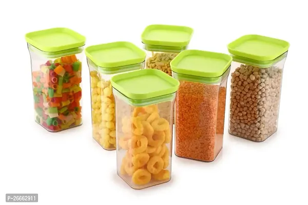 MACHAK Air Tight Containers Plastic Boxes For Storage Kitchen Container Set, 1100 Ml (19x10x10 cm) (Green, 4)-thumb2