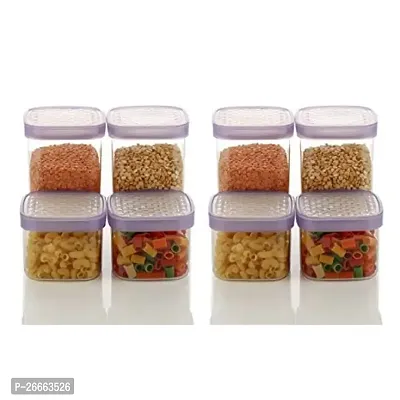 MACHAK Plastic Airtight, Unbreakable Push Kitchen Storage Container Set (Purple, 1300 ml, 630 ml), Set of 8-thumb0