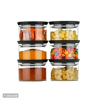 Machak Xcllent Containers Set For Kitchen Airtight Container Set of 6 | Unbreakable| 300ml | Black-thumb2