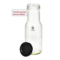 Machak 200 ml Glass Bottles for Milk, Juice with Rust Proof  Airtight Black Cap (Set of 3)-thumb4