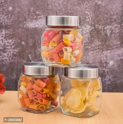 MACHAK Lumo Kitchen Storage Glass Containers With Steel Lid, 350 ml Clear-thumb3