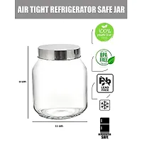 Machak Peanat Glass Jars for Kitchen Storage With Metal Lid, 600 ml (Clear, 2 Pieces)-thumb2