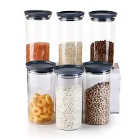 Machak Xcllent Container Set for Kitchen Airtight, Unbreakable, 1400ml (6 Pieces) (Grey)-thumb2