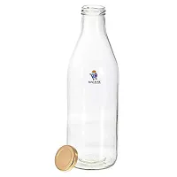 Machak Milk, Water and Juice Glass Bottle with Lid, 1 Litre, Clear (Set of 6)-thumb4