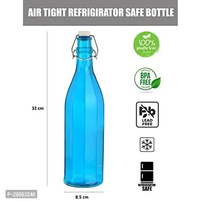 Machak Colhexa Glass Bottles With Cork 1litre, Kitchen Decoration (Blue, Set of 3)-thumb2