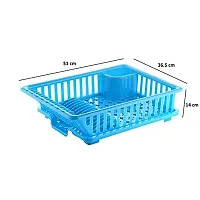 Machak Jumbo Drainer Basket for Kitchen Dish Rack Cum Utensil Holder, Unbreakable (50x37x14) (Blue)-thumb1