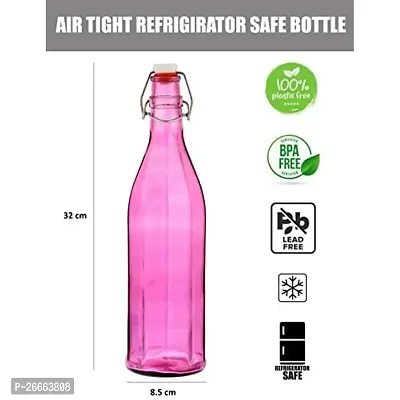 Machak Colhexa Glass Bottles With Cork 1litre, Kitchen Decoration (Purple, 1)-thumb2