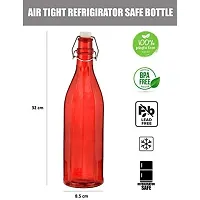 Machak Colhexa Glass Bottles With Cork 1litre, Kitchen Decoration (Red, 1)-thumb1