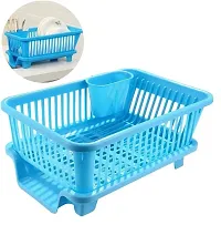 Slings Plastic Combo Set (Big Dish Drainer Rack Basket for Kitchen + 18 pc Food Clip)-thumb2