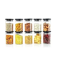 Machak Xcllent Container Set for Kitchen Airtight, Unbreakable, 900ml (10 Pcs) (Black)-thumb4