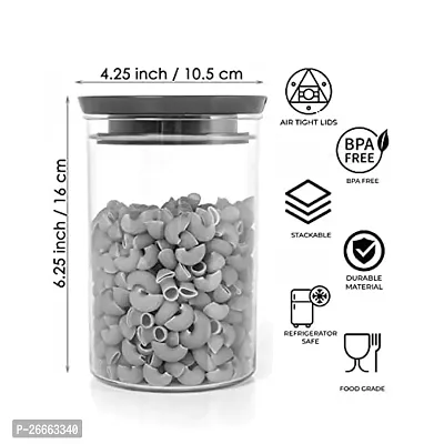 Machak Xcllent Container Set for Kitchen Airtight, Unbreakable, 900ml (10 Pcs) (Black)-thumb2