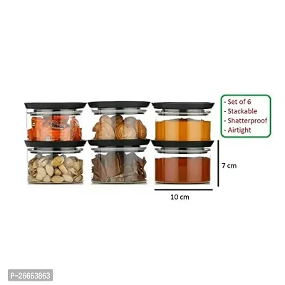 Machak Xcllent Plastic Container Set For Kitchen Storage, Pack of 12, (300ml) (Black)-thumb2