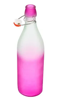 MACHAK Frosted Colorful Glass Water Bottles 1 litre, Mix Colors (1 Piece)-thumb2