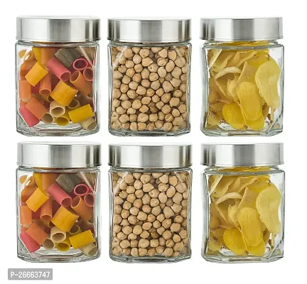 MACHAK Lumo Kitchen Storage Glass Containers With Steel Lid, 350 ml Clear