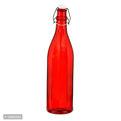 Machak Colhexa Glass Bottles With Cork 1litre, Kitchen Decoration (Red, 1)-thumb0