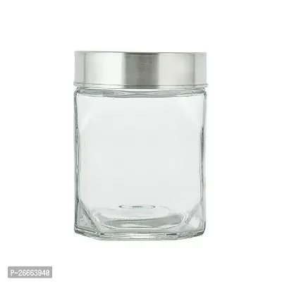 MACHAK Lumo Kitchen Storage Glass Containers With Steel Lid, 350 ml Clear-thumb2