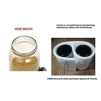 Machak 12 Pcs Round Glass Jar Kitchen Container Set with Rust Proof Golden Cap, Clear (12)-thumb1