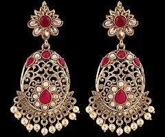 Piah Fashion Gold Plated Pink Colour Earring For Women  Girls-thumb1