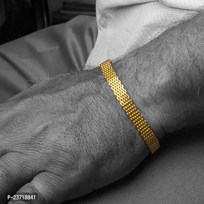 Piah Fashion Mens Stylish Bracelet for Mens  Boys 9633, gold, length-20 cm width- 1 cm-thumb4