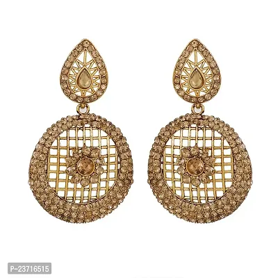 Piah Marvellous LCT Stone Gold Plated AD Alloy Drop Earrings