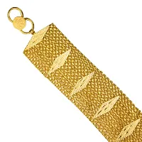 Piah Fashion Mens Stylish Bracelet for Mens  Boys 9678, gold, length-19.5cm width-3 cm-thumb1