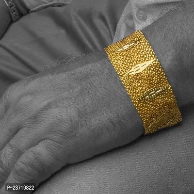 Piah Fashion Mens Stylish Bracelet for Mens  Boys 9678, gold, length-19.5cm width-3 cm-thumb5