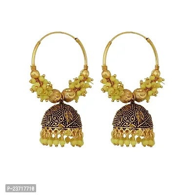 Piah Fashion Marvelous Parrot Pearl Jumkhi Earrings for Women