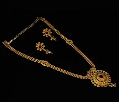 Piah Fashion shapely Long Necklace Set With Earring women  girls-thumb1