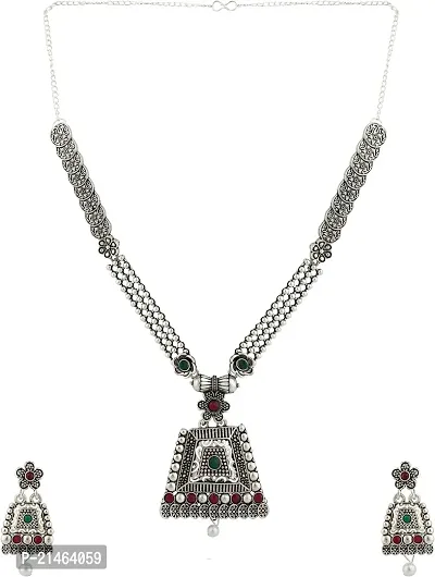 Stylish Multicoloured Silver  Jewellery Set For Women