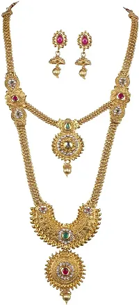 Stylish Multicoloured Brass  Jewellery Set For Women-thumb1